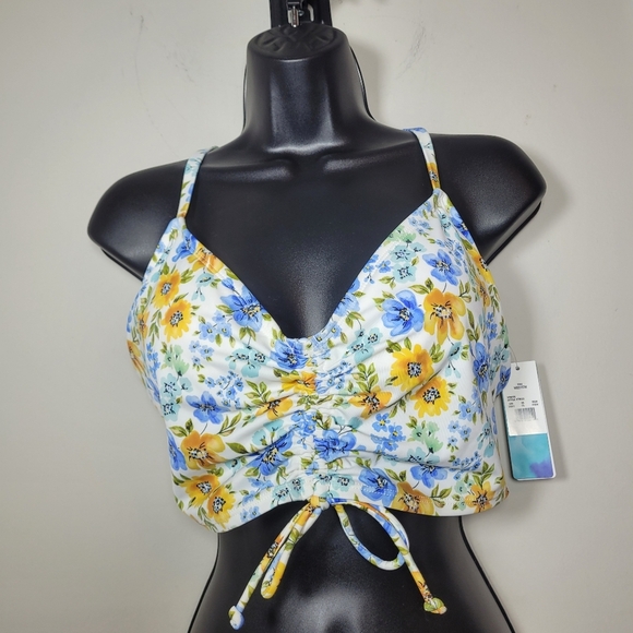 NWT Beach Betty by Miracle Brands Floral Swim Top sz M 678022 - Picture 1 of 6